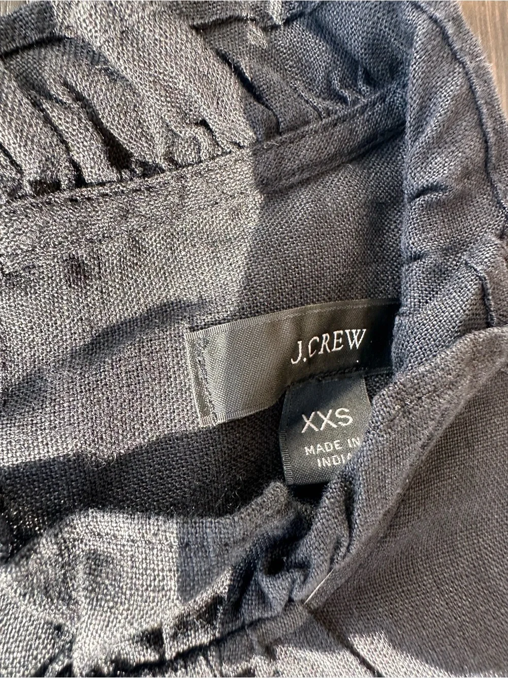 J. Crew Black Short-Sleeve Smocked Yoke Blouse